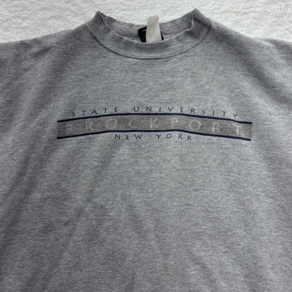 Vintage MV Sport Brockport State University Sweatshirt Gray XL Made in USA
